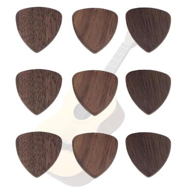 9-Pack Wood Guitar Picks: Acoustic, Electric, Bass, Ukulele
