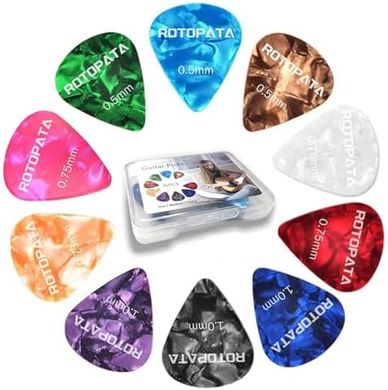 15 Colorful Guitar Picks (0.5-1.0mm) with Storage Box
