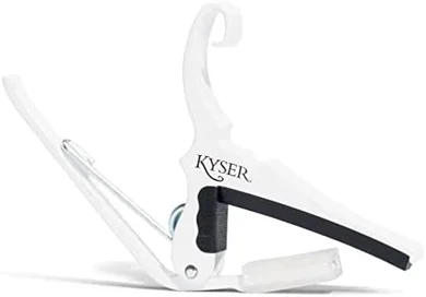 Kyser White Quick-Change Capo for 6-String Acoustic Guitars