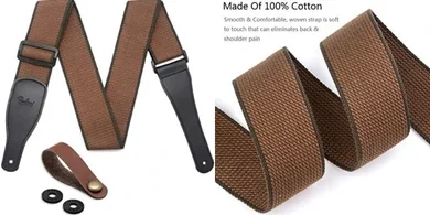 BestSounds Guitar Strap: Soft Cotton & Leather, 2 Locks
