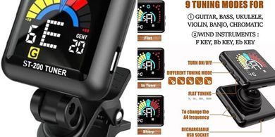 Rechargeable Clip-on Tuner & Metronome for All Instruments
