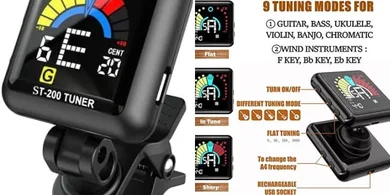 Rechargeable Clip-on Tuner & Metronome for All Instruments