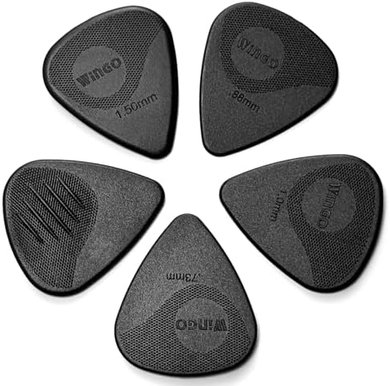 Wingo Grip-Stamped Guitar Picks (5-pack, assorted thicknesses)