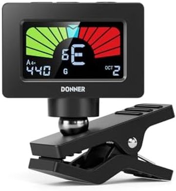 Donner DT-10 Clip-on Tuner: Color LCD for Guitar, Bass, Ukulele
