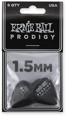 Ernie Ball Prodigy Black Guitar Picks (1.5mm, 6-pack)