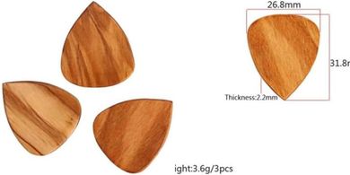 Olive Wood Guitar Picks (3-pack)
