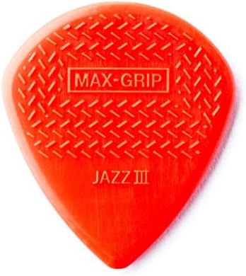 Dunlop Max Grip Jazz III Nylon Guitar Picks (Red, 6-pack)
