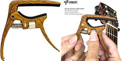 Sondery Pro Guitar Capo: Adjustable Tension, 6-String, Acoustic/Electric
