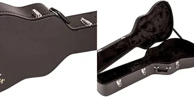 Black Fender Dreadnought Acoustic Guitar Case with Foam Padding