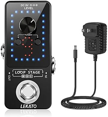 LEKATO 9-Loop Guitar Looper Pedal with Tuner & 40-Minute Recording
