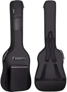 GIGKOUKI Padded Waterproof Bass Guitar Gig Bag (Black/White)