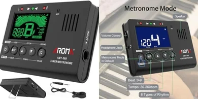 3-in-1 Clip-on Digital Tuner, Metronome & Tone Generator for Instruments