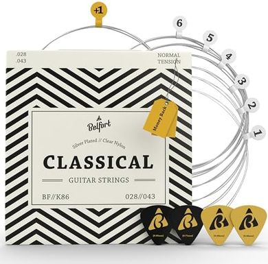 Belfort Classical Guitar Strings: Silver-Coated Nylon (6-String Set)
