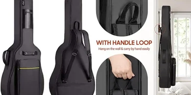CAHAYA Acoustic Guitar Gig Bag: 41" padded, water-resistant, dual straps.
