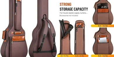 CAHAYA Padded Acoustic Guitar Case with Pockets & Anti-theft Protection
