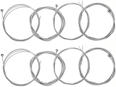 Nickel-plated steel bass strings, medium gauge (45-100), 2-pack, 4-string set.