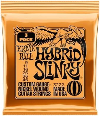 Ernie Ball Hybrid Slinky Nickel Wound Guitar Strings (9-46, 3-pack)

