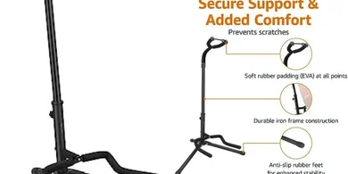 Amazon Basics Foldable Padded Guitar Stand (Acoustic, Electric, Bass, Banjo)