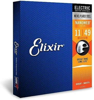 Elixir Nanoweb Coated Nickel Strings: Medium Gauge (11-49)