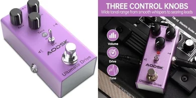 AODSK Ultimate Drive Guitar Pedal: Tone, Rate, Depth, True Bypass