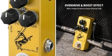 MOSKY Golden Horse Overdrive Pedal: True Bypass Guitar Boost