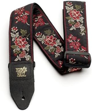 Ernie Ball Red Rose Jacquard Guitar Strap