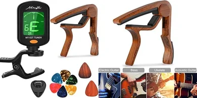 Rosewood Guitar Capo with Free Picks (GC-9)