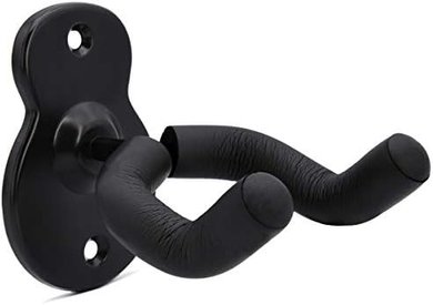 Black Guitar Wall Hanger for Acoustic, Electric, & Bass Guitars
