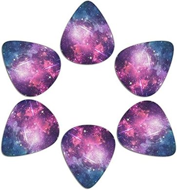 Galaxy Space Guitar Picks: 6-Piece Set, Purple & Blue
