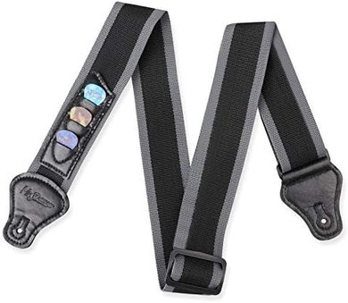 Mr. Power Guitar Strap: Adjustable (36.6"-65"), 3 Pick Holders