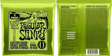 Ernie Ball Slinky Nickel Wound Electric Guitar Strings (10-46, 3-pack)