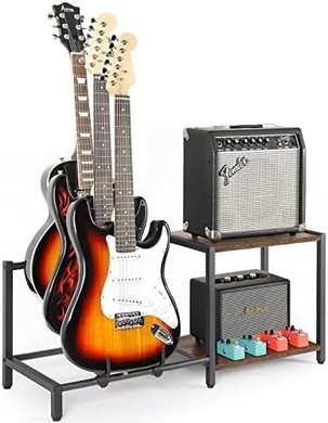 Adjustable Multi-Guitar & Amp Stand with Accessories Holder