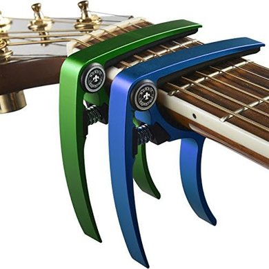 Lightweight Aluminum Guitar Capo Duo (Green & Blue)