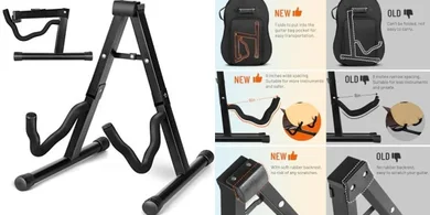Folding Metal Guitar Stand (Universal, Portable)
