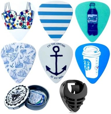 Miwayer Cool Blue Guitar Picks (6-pack, metal box)