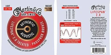 Martin Authentic Acoustic Guitar Strings: Extended Life