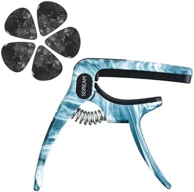 Heavy-Duty Guitar Capo with 5 Picks: Acoustic, Electric, Classical, Ukulele, Banjo, Mandolin