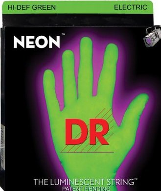 DR Neon Green Electric Guitar Strings (Light, 9-42)