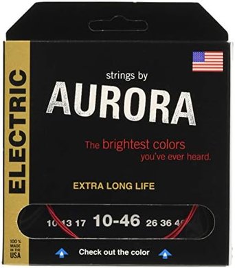 Aurora Red Electric Guitar Strings, 10 Gauge
