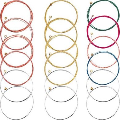 Acoustic Guitar Strings: 3 Sets (Brass, Copper, Multicolor)