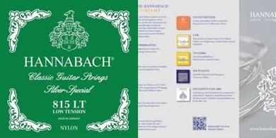 Hannabach 815 Silver Special Low Tension Classic Guitar Strings (Green)