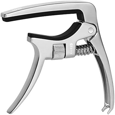 Adjustable Silver Capo: Premium Zinc Alloy & Silicone for Guitars & Ukuleles