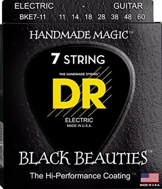 DR Black Beauties Heavy 7-String Guitar Strings (11-60)