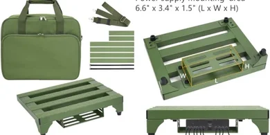Lightweight Aluminum Pedalboard with Power Supply (Green)