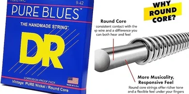 DR Pure Blues Nickel Round Wound 9-42 Guitar Strings