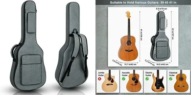 MUZNOTE Acoustic Guitar Gig Bag: 39-41" Waterproof, 12mm Padded