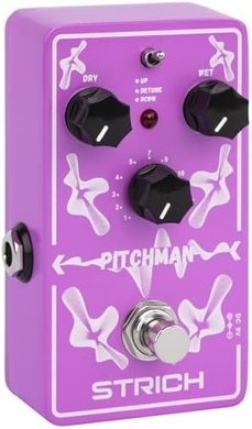 Pink STRICH PITCHMAN: Compact Guitar Pitch Shifter Pedal (Up, Detune, Down)
