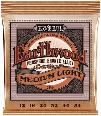 Earthwood Medium Light Phosphor Bronze Acoustic Guitar Strings (12-54)