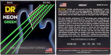 DR Hi-Def Neon Green Coated Bass Strings (Heavy, 50-110)
